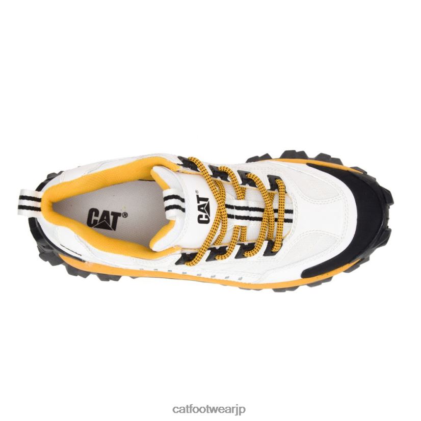侵入者の靴 白/黄 男性 N2JB0V131 Caterpillar |カジュアルな分厚いスニーカー